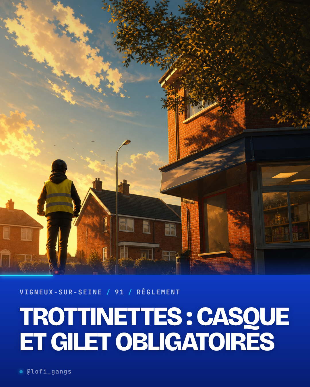 Depuis le 5 octobre, c'est du sérieux : si t'utilises une trottinette en Essonne, faut un casque ET un gilet fluo, 24h/24